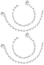 Traditional Silver & Gold Plated Handcrafted Payal/Anklets pair, Anklets for women, Indian anklet, Ankle bracelet pair for women - Libasaa