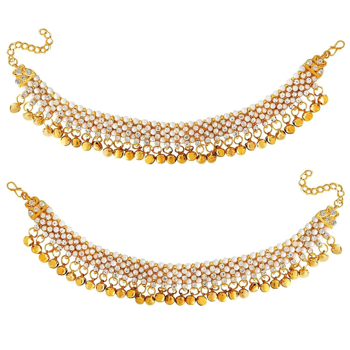 Ghungroo Gold Plated Alloy Anklet, Handcrafted Payal/Anklets, Anklets for women, Indian anklet, Gold ankle bracelet pair for women