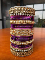 Indian Bridal Bangle Set with Stones & Pearl work, Wedding bangles, Indian Jewelry, Bridal Bangles Wedding Navratri Bollywood Bangles