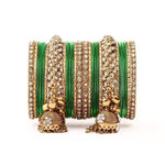 Indian bangle set , Bridal bangles, Traditional wedding jewelry, Brass Metal and Stone Bridal Crystal Bangle Set for Women
