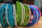 Indian Bangle Set, Indian Bangles, Glitter Bangles, Pack of 12 Colors, Colorful Bangle Bunch for Women