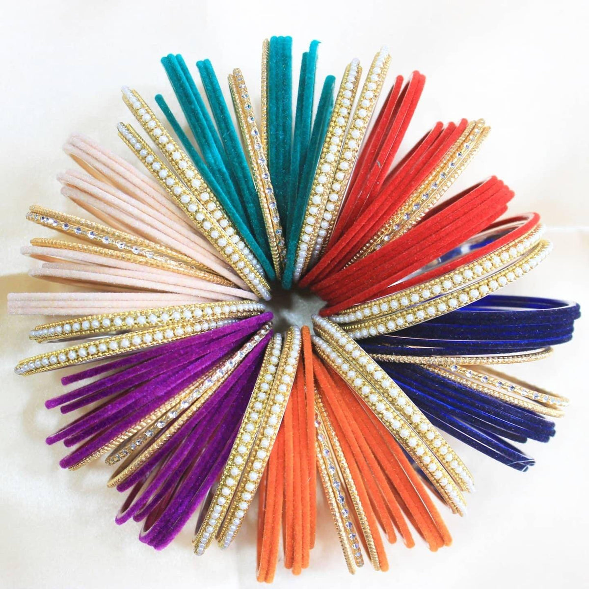 Indian Bangle Set, Indian Bangles, Velvet Bangles, Matte Bangle Set Pack of 6 Colors, Colorful Bangle Bunch for Women