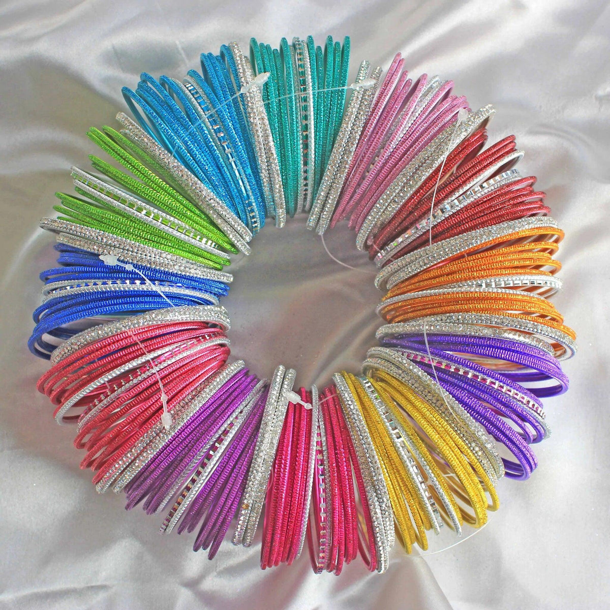 Indian Bangle Set, Indian Bangles, Glitter Bangles, Pack of 12 Colors, Colorful Bangle Bunch for Women