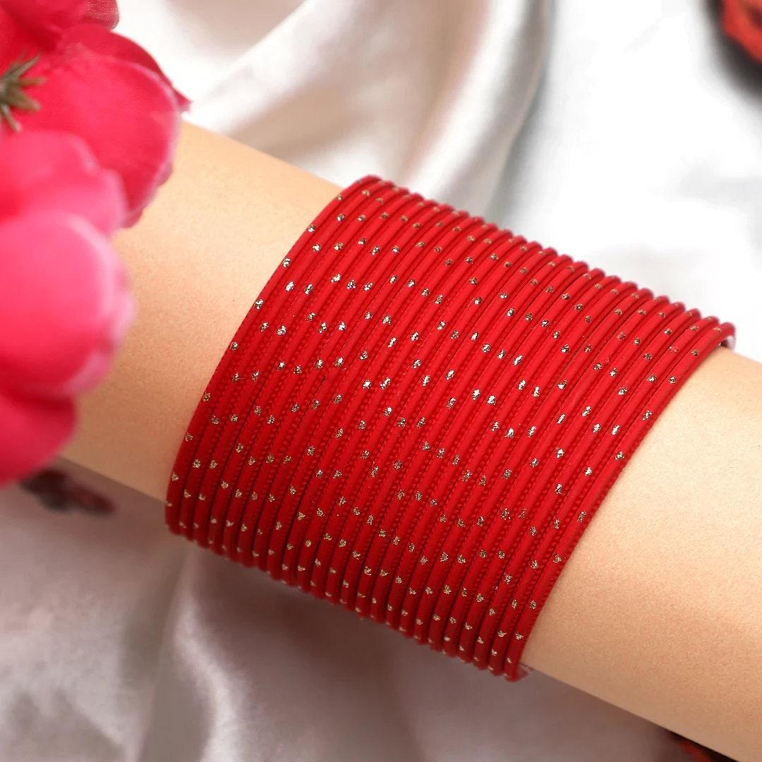 Indian Bangle Set 24 Plain Matte Textured Bangles, Metal Bangles Indian Jewelry / Bangles Bridal Bangles for Women