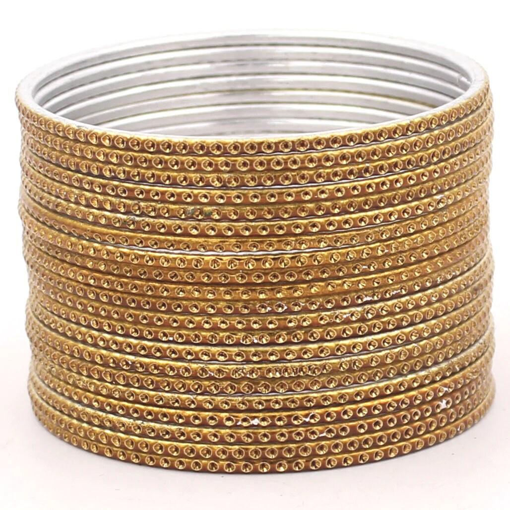 Indian Bangles Set 24 Shining Embossed Pattern Bangles, Indian Jewelry, Bridal Bangles for Women, Indian Bangles, Bollywood Jewelry