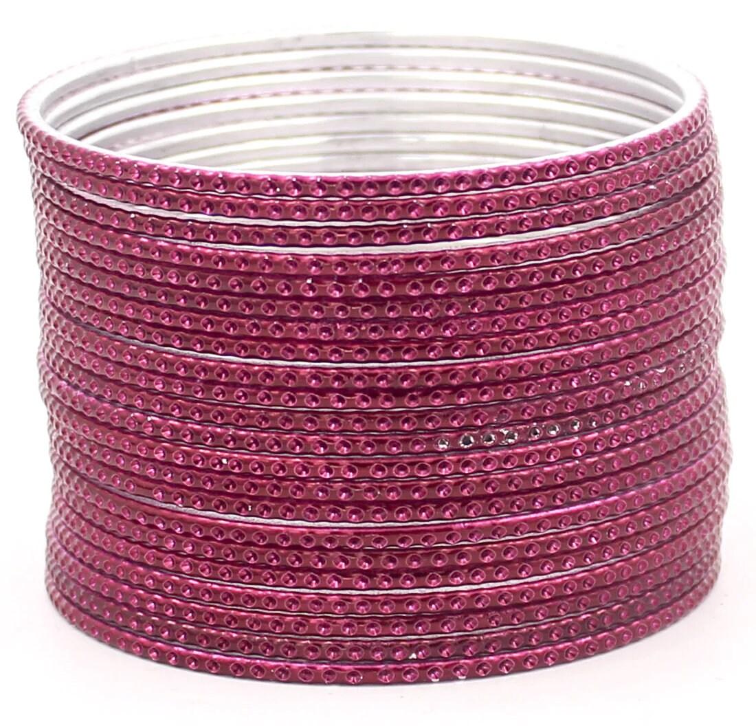 Indian Bangles Set 24 Shining Embossed Pattern Bangles, Indian Jewelry, Bridal Bangles for Women, Indian Bangles, Bollywood Jewelry