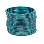 Indian Bangles, 24 Glitter Flat Shape Bangle Set , Indian Jewelry, Bridal Bangles for Women, Indian Bangles, Bollywood Jewelry