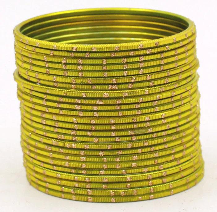 Indian Bangles, 24 Dual tone Golden Glitter Bangle Set, Indian Jewelry, Bridal Bangles, Indian Bangles, Bollywood Jewelry, Chudiyan