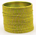 Indian Bangles, 24 Dual tone Golden Glitter Bangle Set, Indian Jewelry, Bridal Bangles, Indian Bangles, Bollywood Jewelry, Chudiyan