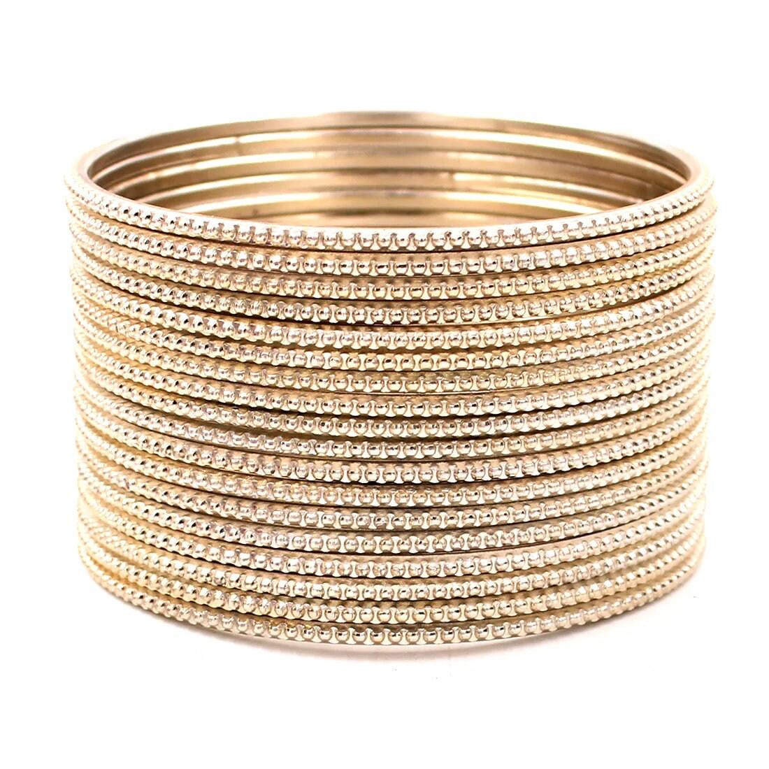 Indian Bangles, 24 Plain Dotted Bangle Set , Indian Jewelry, Bridal Bangles for Women, Indian Bangles, Bollywood Jewelry, Chudiyan