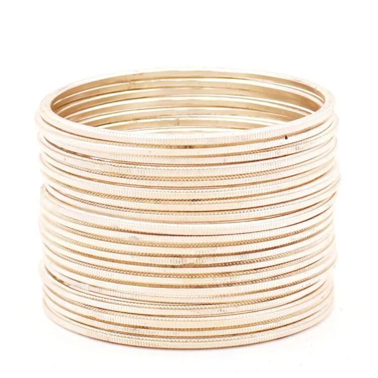 Indian Bangles Set 24 Dual Textured Bangles, Indian Jewelry, Bangles Bridal Bangles for Women, Indian Bangles, Bollywood Jewelry