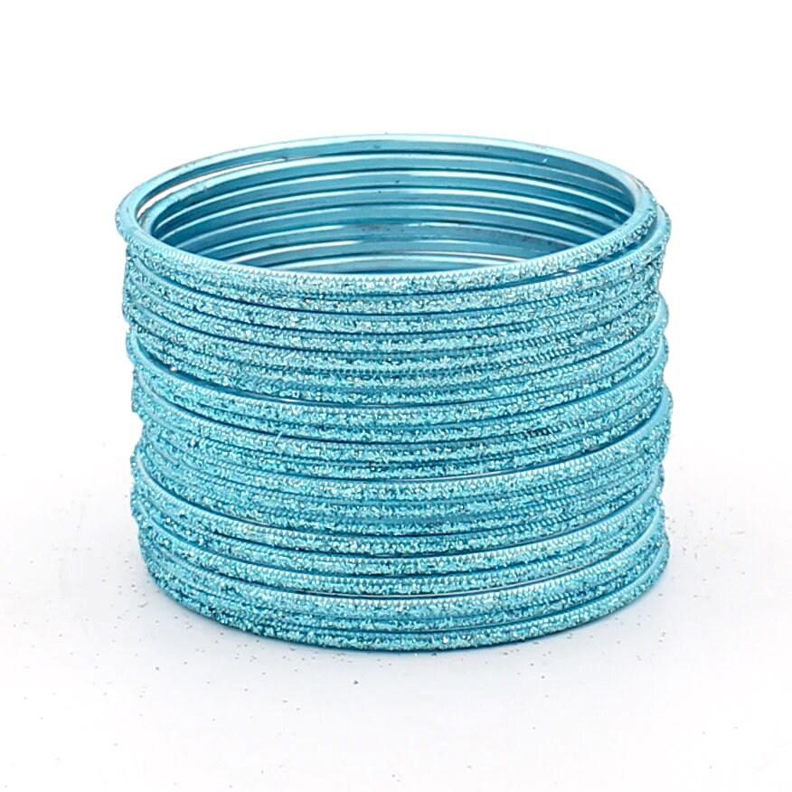 Indian Bangles, 24 Glitter Flat Shape Bangle Set , Indian Jewelry, Bridal Bangles for Women, Indian Bangles, Bollywood Jewelry