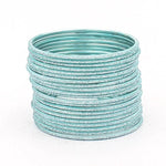 Indian Bangles, 24 Glitter Flat Shape Bangle Set , Indian Jewelry, Bridal Bangles for Women, Indian Bangles, Bollywood Jewelry