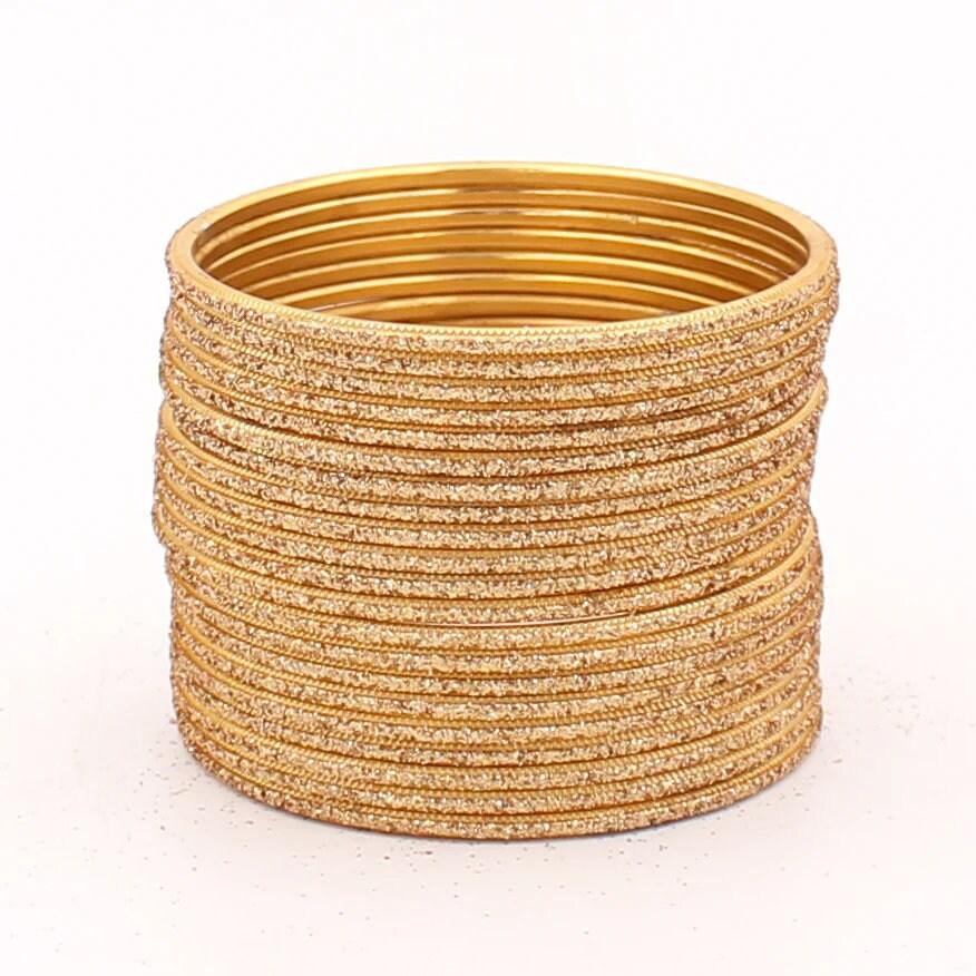 Indian Bangles, 24 Glitter Flat Shape Bangle Set , Indian Jewelry, Bridal Bangles for Women, Indian Bangles, Bollywood Jewelry
