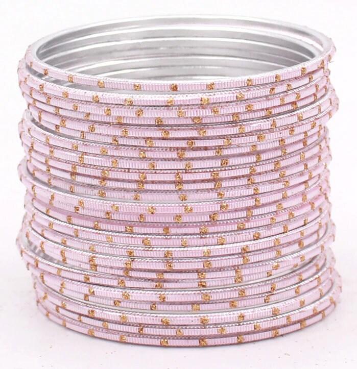 Indian Bangles, 24 Dual tone Golden Glitter Bangle Set, Indian Jewelry, Bridal Bangles, Indian Bangles, Bollywood Jewelry, Chudiyan