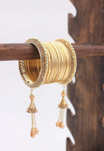 Shinning Ghungroo Bangle Set With Silver Tassel Bangles, Latkan Wedding Bangles for Girls, Lightweight Jewelry Bridal Bangles