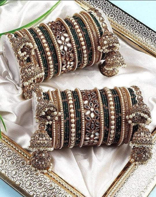 Thread Bangles Metal Bangles Online Bridal Thread Bangles Set With