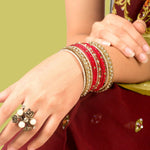 Indian Bangle set , Bridal Bangles, Thread Bangle Set, Stone & Silk Threads Bridal Bangle Set for Women, Indian Bollywood Jewelry for Girls