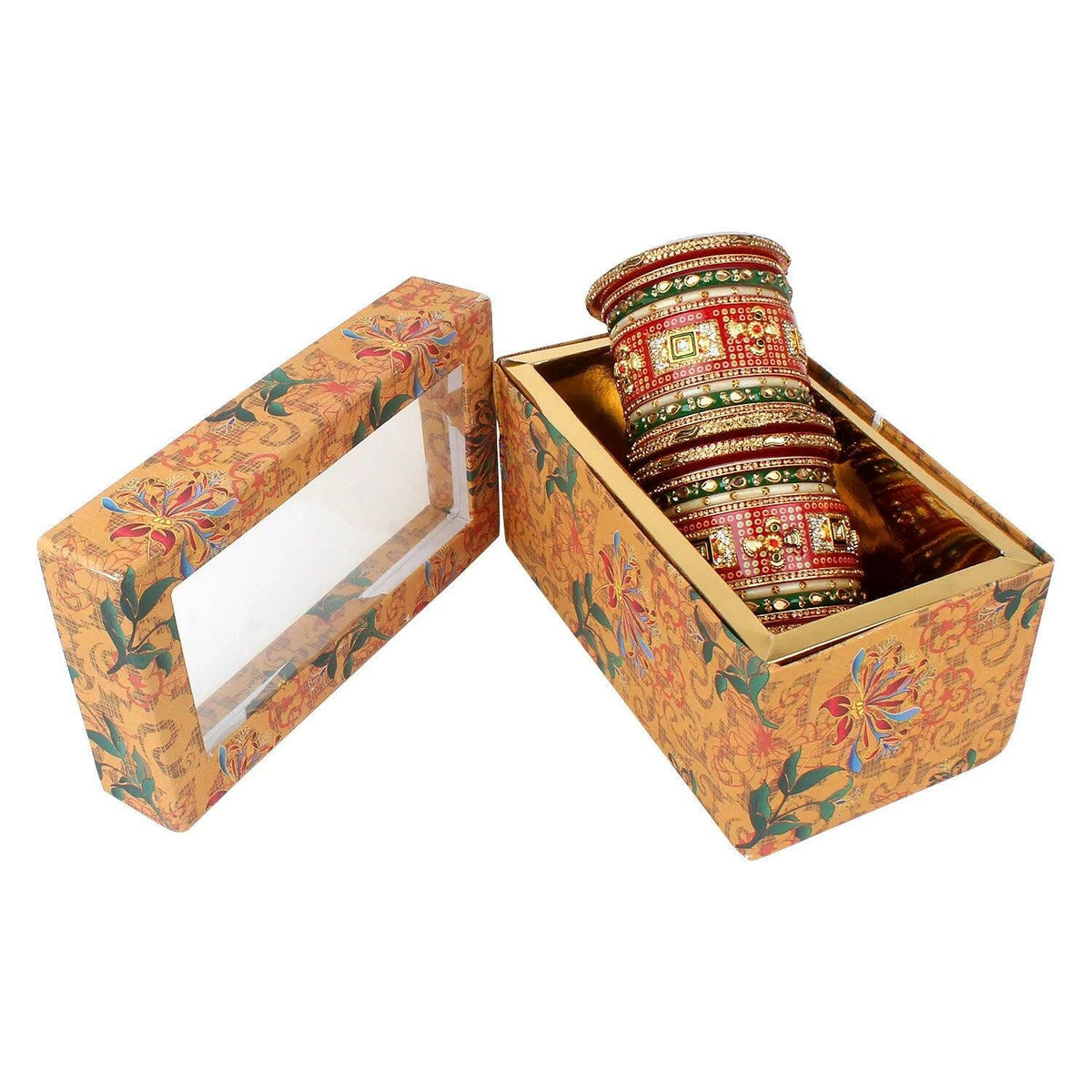 Traditional Rajwadi chuda, Bridal chuda, Rajasthani Dulhan Bridal Stones Bangles Set, Jaipur Rajasthani Indian chura, Red & Green Chura Set