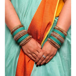 Indian dotted bangles set with Jaali work kada, Indian bangles, Wedding jewelry, festive colorful bangles Daily wear Bangles set (Set of 2)