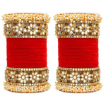 Flower Mirror Bangle Set, Indian bangle set , Velvet bangles, Traditional Wedding Bangles, Brass Metal and Stone Bridal Bangle Set