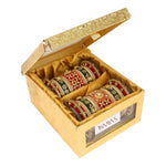 Traditional Rajwadi chuda, Bridal chuda, Dulhan Bridal Art Stones Bangles Set, Jaipur Rajasthani Indian chura, Red Green Chura Set