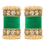 Flower Mirror Bangle Set, Indian bangle set , Velvet bangles, Traditional Wedding Bangles, Brass Metal and Stone Bridal Bangle Set