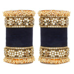 Flower Mirror Bangle Set, Indian bangle set , Velvet bangles, Traditional Wedding Bangles, Brass Metal and Stone Bridal Bangle Set