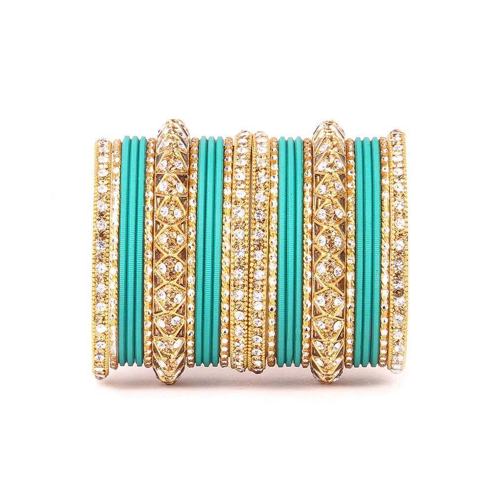 Antique Lac Bracelet with Matte Finish Bangles set, Wedding Bangles, Traditional wedding jewelry, Brass Metal and Stone Bridal Bangles Set