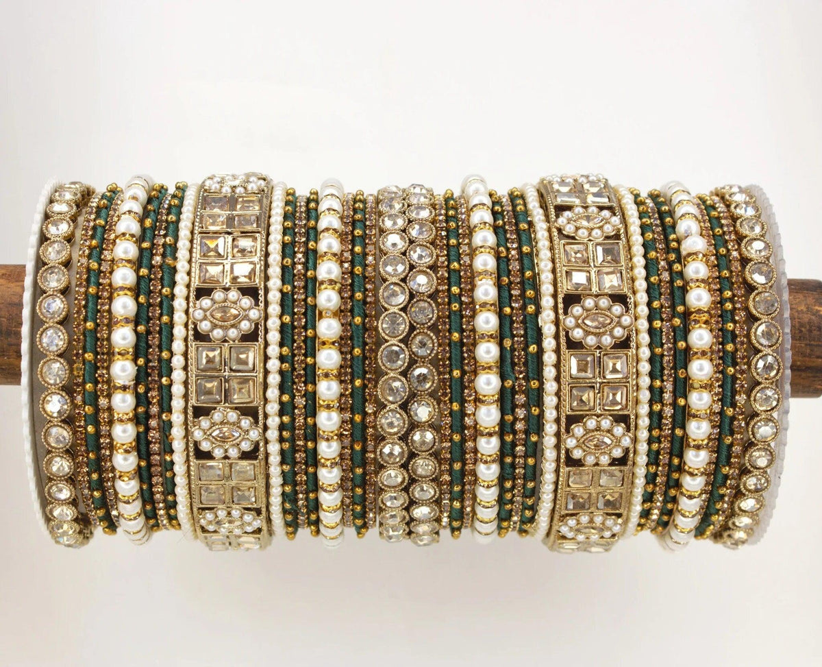 Rich Texture Bangle Set with Silk thread Bangles, Bridal bangles, Bridal Choora Set Wedding Eid Karwachauth Navratri Bollywood Choora