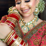 Bridal Punjabi Choora Wedding Wear Red Stone Pacheli Kada for Wedding, Punjabi Choora Indian Wedding Jewelry Chuda Set, Suhag Chuda