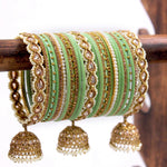 Bridal Velvet Bangles with Golden Work Tassel Bangle Latkan Wedding Bangle Lightweight Jewelry Bridal Bangles, Bridesmaid Gift