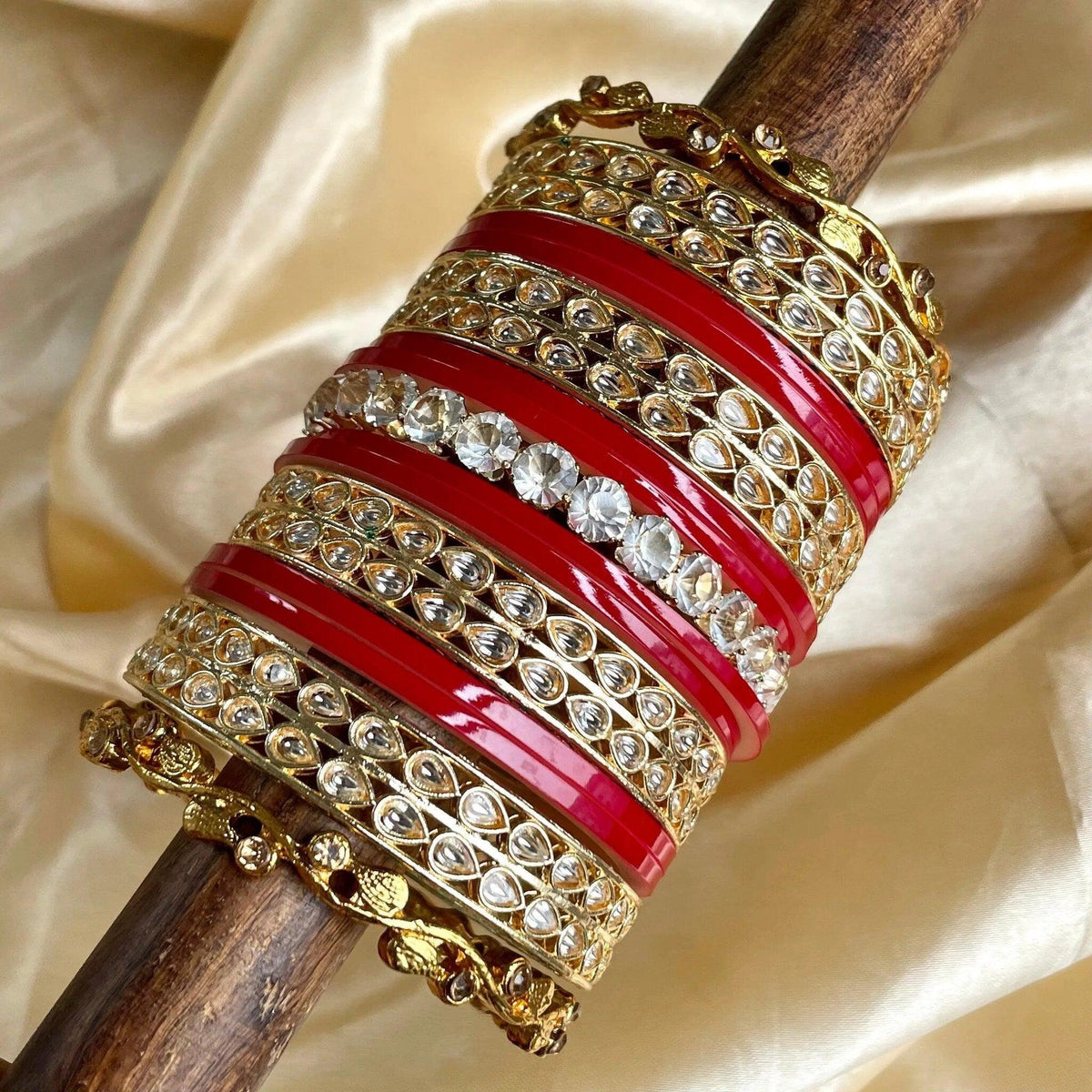 Punjabi Bridal Chuda, Kundan Bridal Chura CZ AD Stone Kada Bridal Chura Set, Wedding Bangles, Punjabi Choora, Traditional Wedding Chooda Set