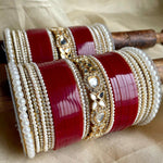 Traditional Indian Wedding Bridal Kundan Chuda, Punjabi Bridal Choora, Punjabi Wedding Bangle Set Chura