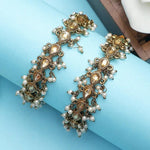Kundan Indian Bridal Kadas, Pearl Wedding Jewelry, Statement Jewelry, Wedding Bangles, Pearl Bangles, Silver gold kadas