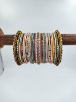 Dusty Pink & Multishade Bridal Bangles Set, Wedding Bangles, Colorful Beautiful Fashion Bangles, Special Festive Occasions, Eid
