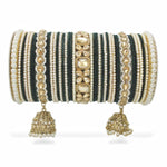 Indian Bangles in Different Colors Pearl Bangles Set with Jhumki Borders, Indian wedding Tassel Bangles Set Woman Jewelry Set