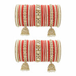 Indian Bangles in Different Colors Pearl Bangles Set with Jhumki Borders, Indian wedding Tassel Bangles Set Woman Jewelry Set