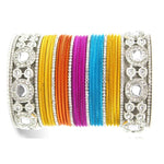 Bollywood Silver Kundan Bangle Set, Bridal bangles, Statement bangles, Indian Wedding, Indian Bangles, Bangles Set