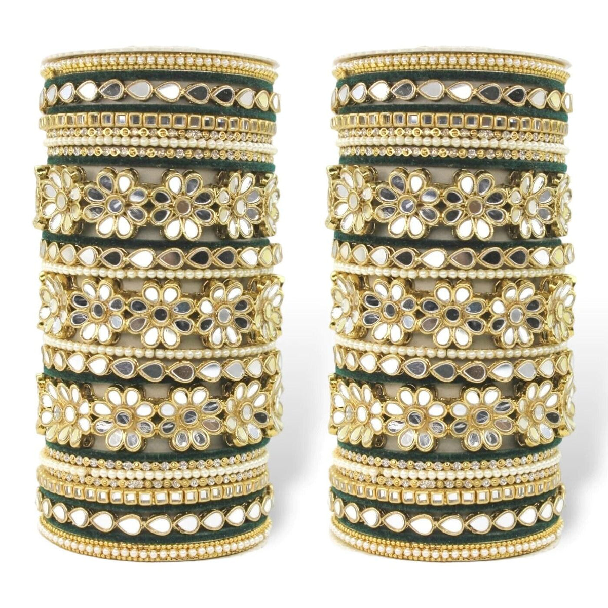 Beautiful Mirror work Silk thread Bangle Set, Wedding Jewelry, Bridesmaid Gift, Indian Wedding Bangle, Silk Thread Bangles with Flower kada