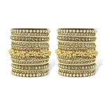 Indian Pearl bangles set with stone work kada, Indian bangles, Wedding jewelry, festive colorful bangles size 2.4/6/8/10 set for 2