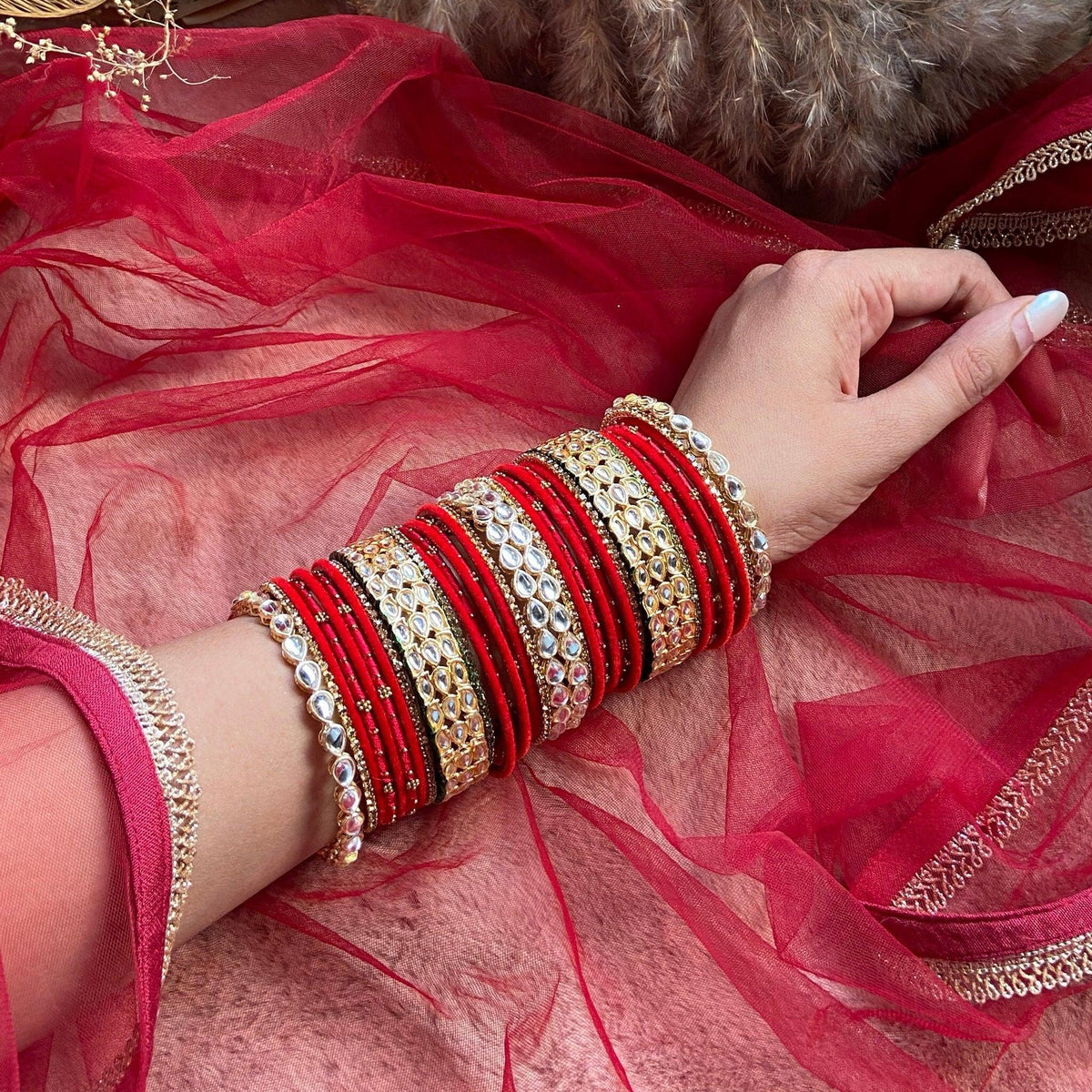 Silk Thread Kundan Kada Stones Bangle Set, Kundan stone silk thread bangles, Silk thread bangles set, Handcrafted silk thread bangles set