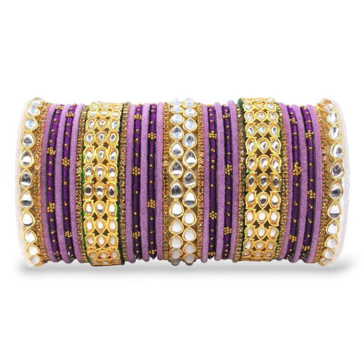 Silk Thread Kundan Kada Stones Bangle Set, Kundan stone silk thread bangles, Silk thread bangles set, Handcrafted silk thread bangles set