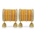 Indian Bangle Set in Different Colors Pearl Bangles Set with Jhumki Borders, Indian wedding Tassel Bangles Set Woman Jewelry Set