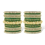 Indian Pearl bangles set with stone work kada, Indian bangles, Wedding jewelry, festive colorful bangles size 2.4/6/8/10 set for 2