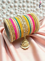 Multi Jhumki Style Bridal Bangle Set for Both Hands | Traditional Indian Wedding Bangles for Women | Ethnic Bridal Jewellery
