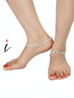Traditional Silver & Gold Plated Handcrafted Payal/Anklets pair, Anklets for women, Indian anklet, Ankle bracelet pair for women