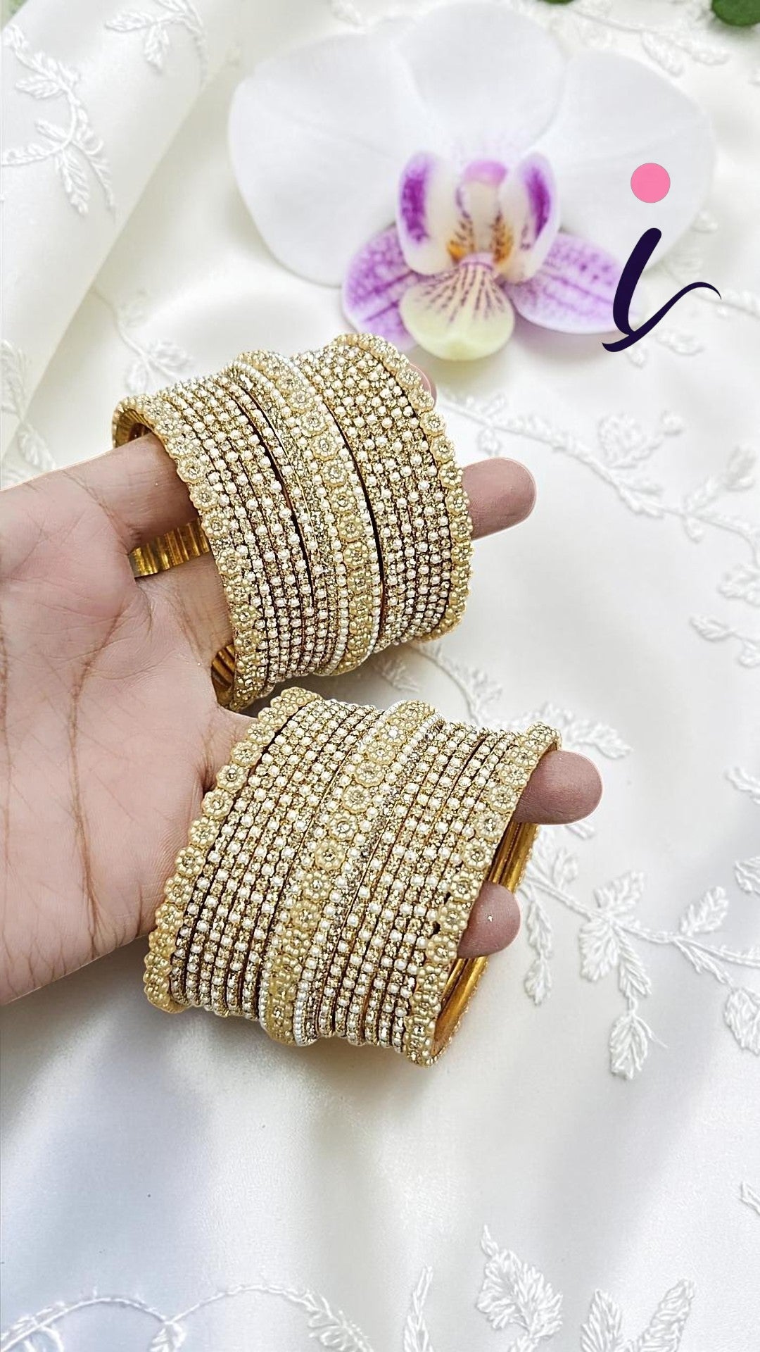 Flower Design Brass Bangle Set for Women | Gold Plated Traditional Floral Kada Bangles | Bridal Wedding & Party Wear Jewellery