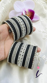 Silver Tone Jaipuri Kundan Bridal Bangle Chura Set for Wedding | Traditional Indian Wedding Jewellery for Women