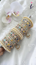 Rajsthani Multicolor Kundan Bagle Kada Set For Women| Pakistani Bangle Set | Pakistani Jewelry | Traditional Jewelry